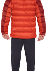Rab Men's Glaceon Pro Down Jacket in Tuscan Red/Dark Horizon (styling reference) - Worn Front