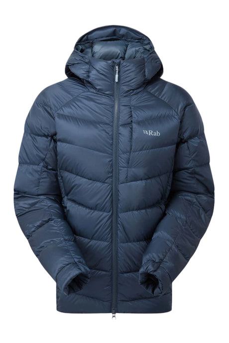 Rab Women's Glaceon Pro Down Jacket in Tempest Blue - Flat