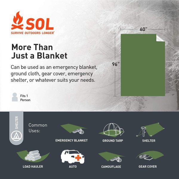 SOL Emergency Survival Blanket Heavy Duty - Green - image 4