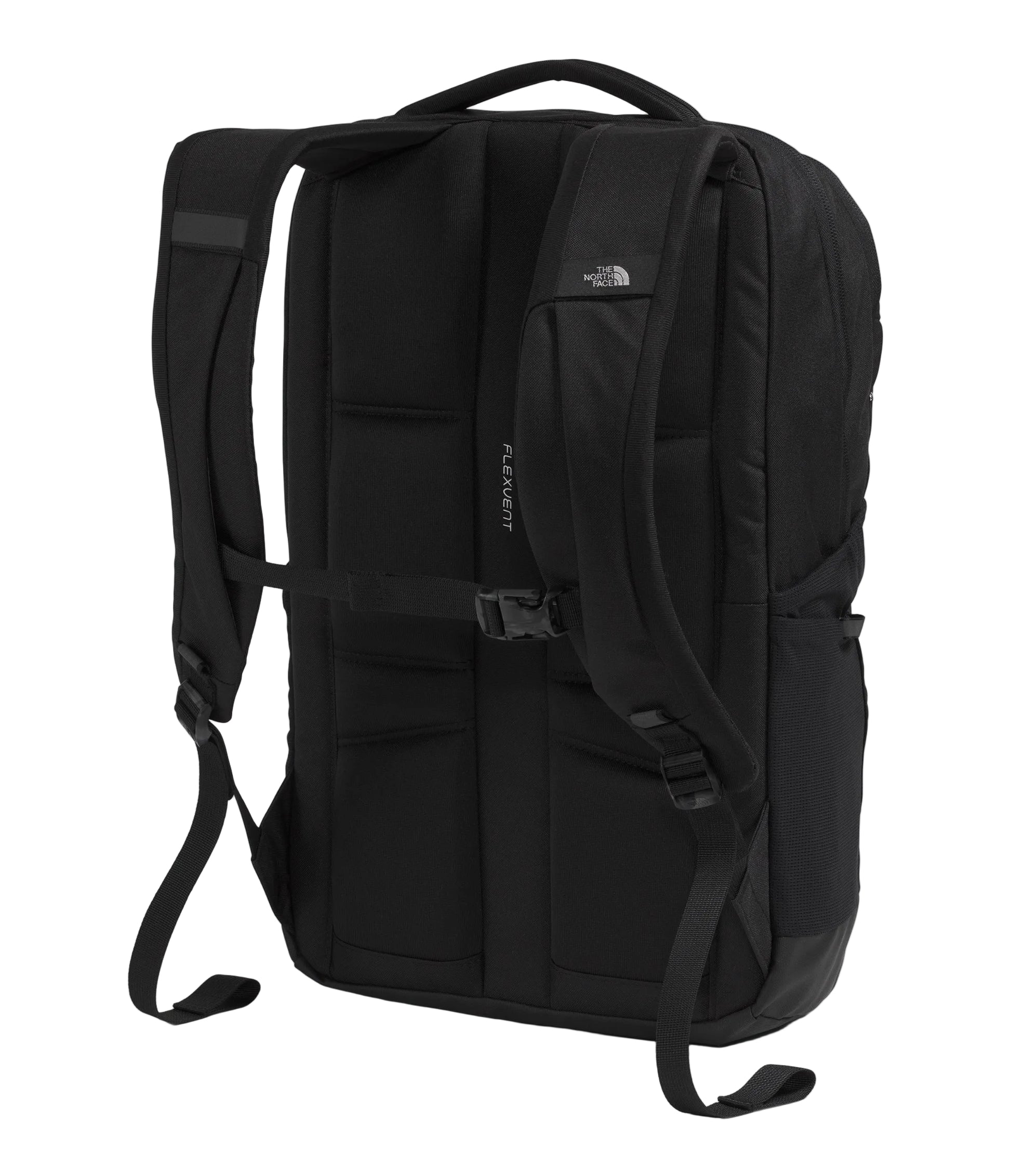 The North Face Lichen Daypack 28L - back panel view showing ACA-certified articulated shoulder straps and rounded back panel