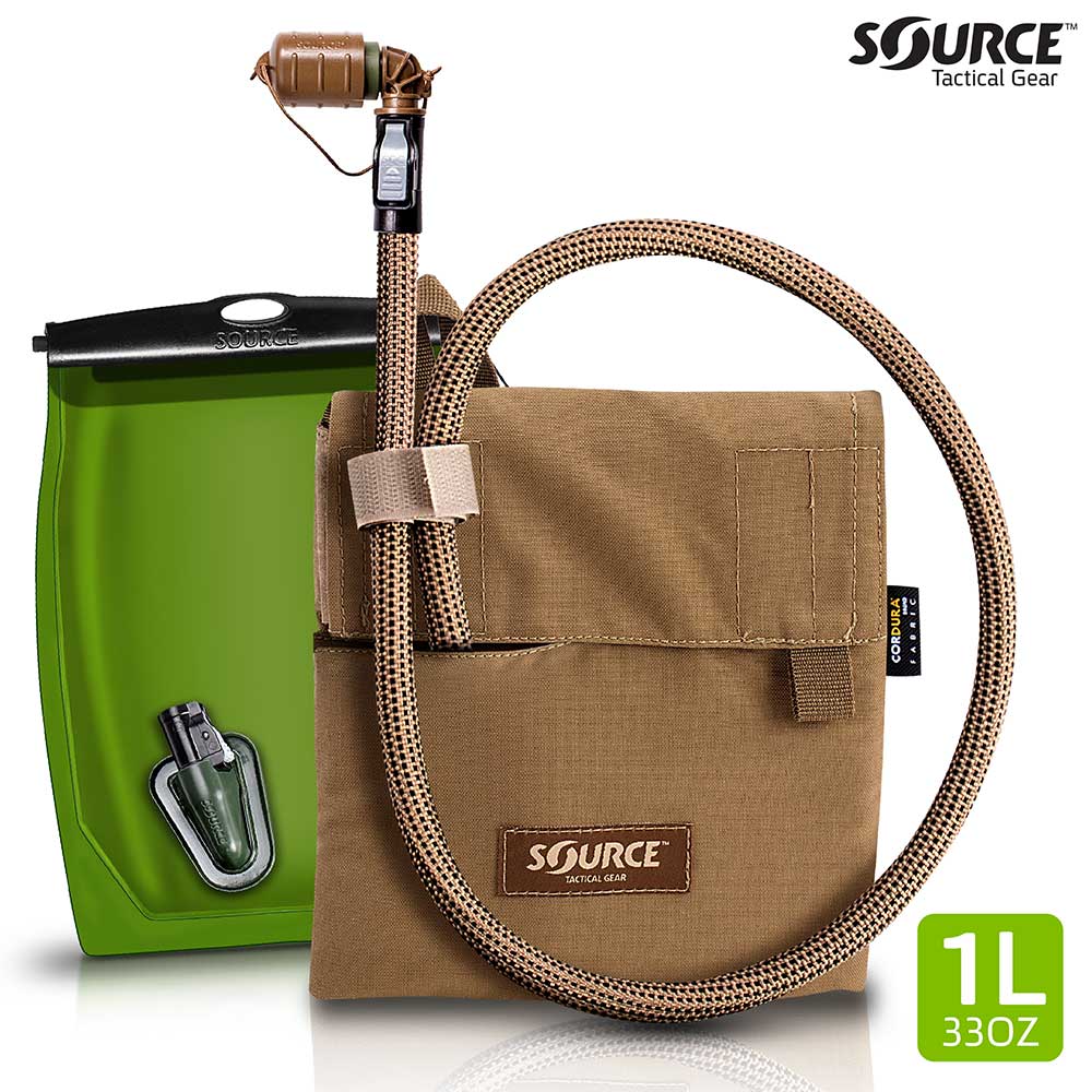 Source Kangaroo 1L Collapsible Canteen with Pouch Outdoor Action