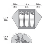 MSR FreeLite™ 3-Person Ultralight Backpacking Tent Outdoor Action- Tent Dimensions