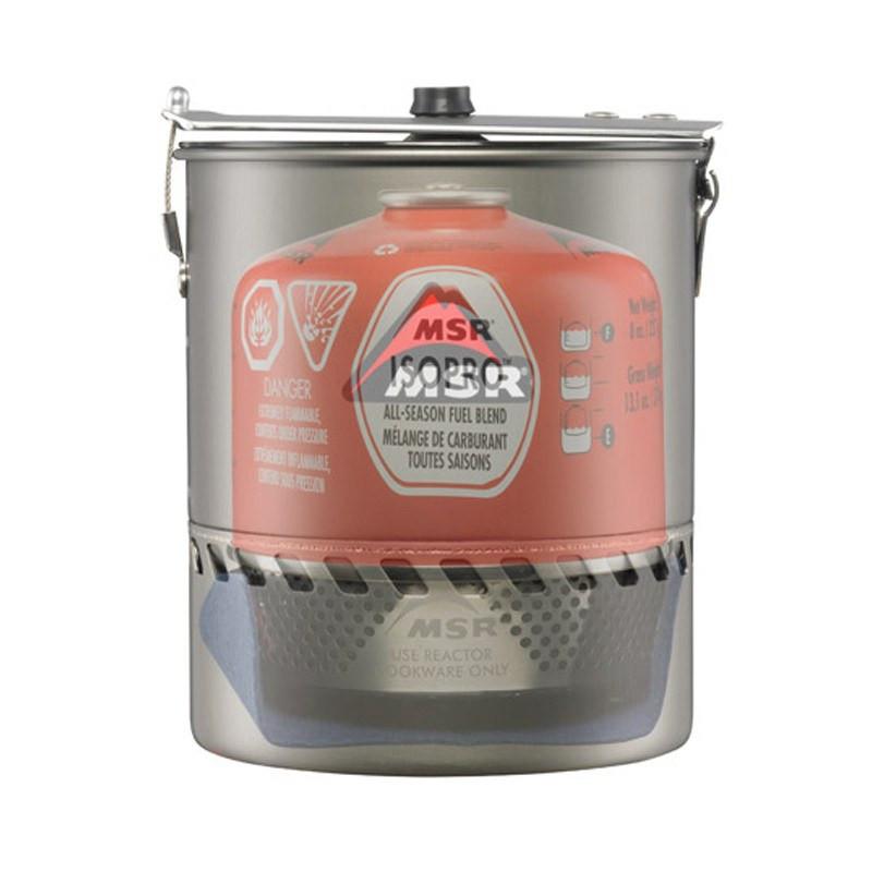 MSR Reactor Stove System Outdoor Action- 1.7L pot nested w/ Reactor Stove & 8-oz. IsoPro fuel canister