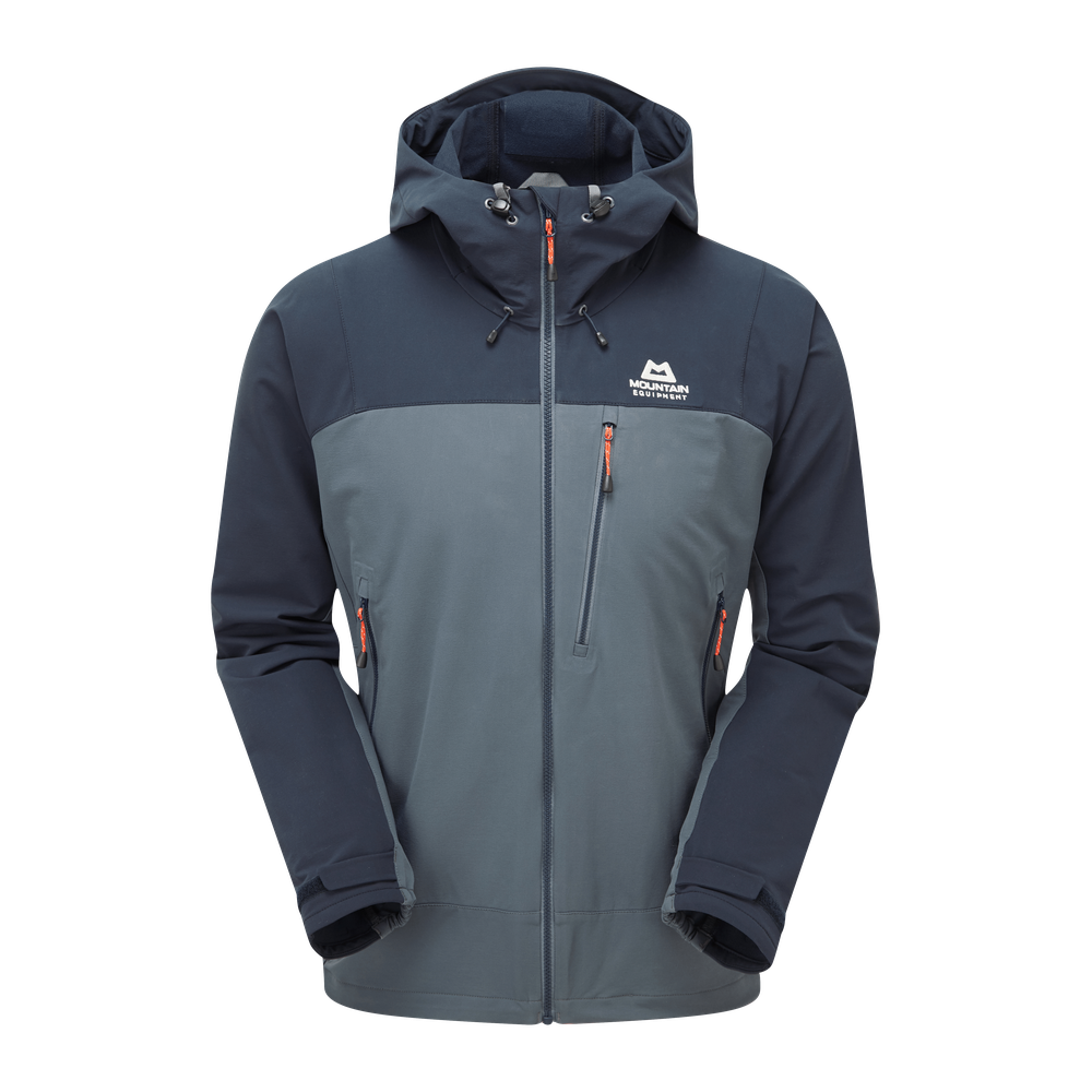 Mountain Equipment Mission Softshell Jacket in Ombre Blue/Cosmos - Front Flat