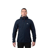 Mountain Equipment Odyssey Waterproof Jacket Outdoor Action Medieval Blue- Front Fit