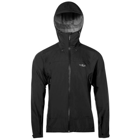 Rab Downpour Plus Jacket in Black - Front