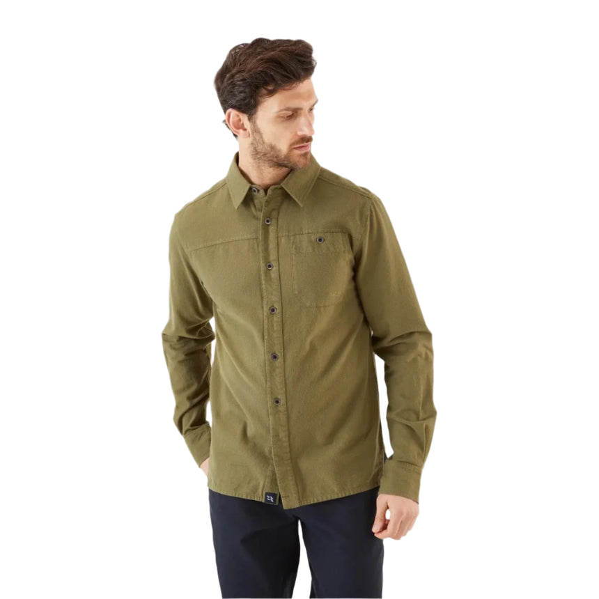 Rab Men's Boundary Brushed Cotton Shirt in Chlorite Green - front