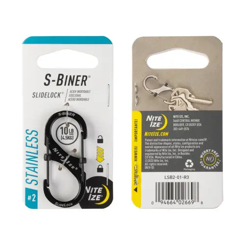 Nite IzeNite Ize S-Biner Slidelock Stainless Steel - BlackOutdoor Action