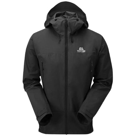 Mountain Equipment Garwhal GORE-TEX Men's Jacket in Black - front view showing GORE-TEX PACLITE 40D outer and Alpine fit