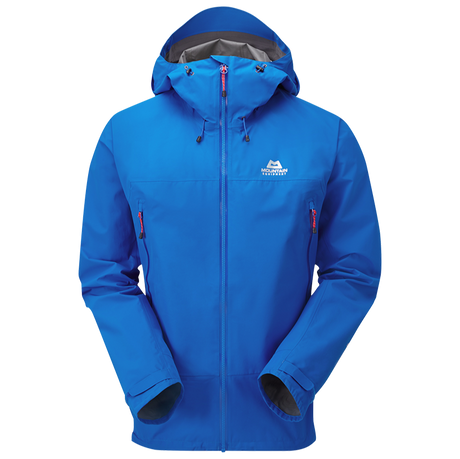Mountain Equipment Garwhal GORE-TEX Men's Jacket in Lapis Blue - front view showing GORE-TEX PACLITE 40D outer, YKK Aquaguard zip and Alpine fit