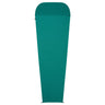Mountain Equipment Groundup Mummy Sleeping Bag Liner in Spruce Stripe - front view showing drirelease Lyocell fabric and lightweight stretchy construction