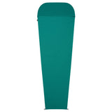 Mountain Equipment Groundup Mummy Sleeping Bag Liner in Spruce Stripe - front view showing drirelease Lyocell fabric and lightweight stretchy construction
