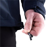 YKK moulded Aquaguard centre front zip detail on Mountain Equipment Saltoro GORE-TEX Men's Jacket in Blue Nights/Cosmos