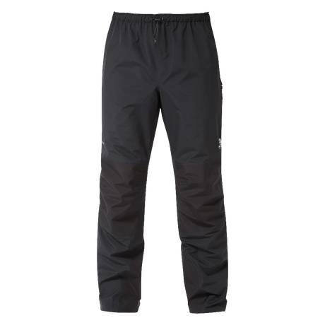 Mountain Equipment Saltoro GORE-TEX Men's Pant in Black - front view showing 2.5-layer GORE-TEX Paclite construction and Active fit