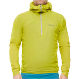 Rab Men's Phantom Waterproof Pull-On Jacket in Acid - worn, front
