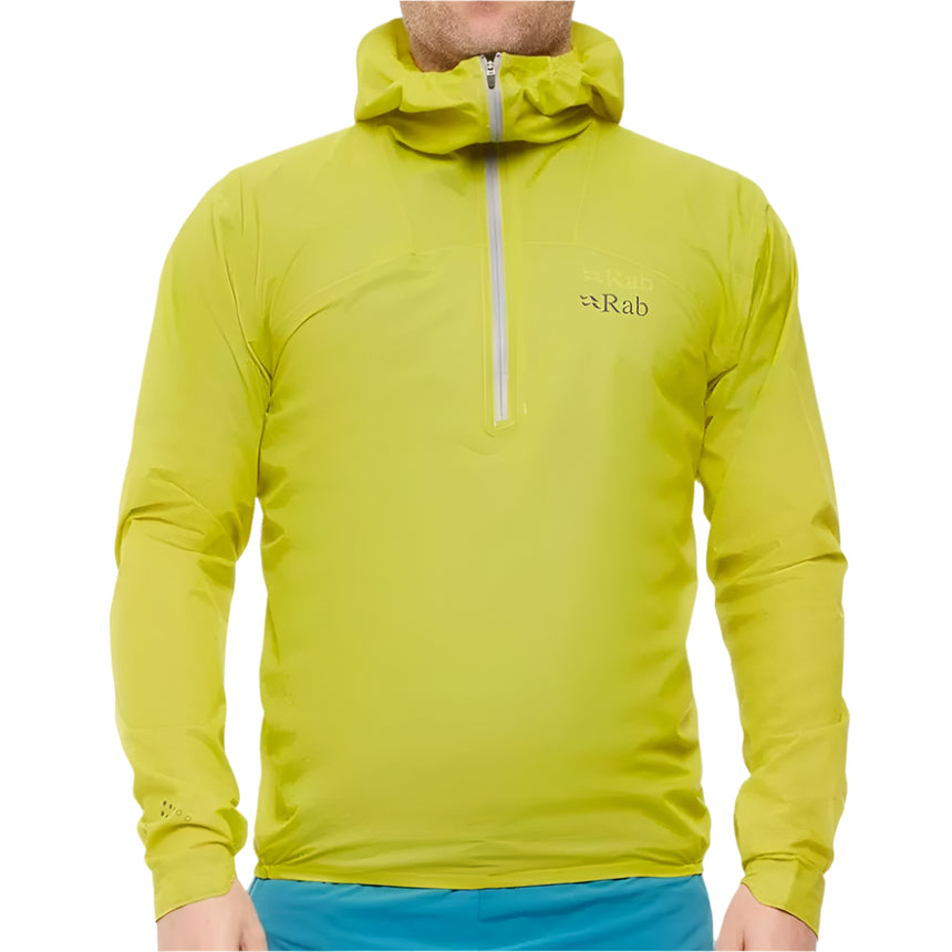 Rab Men's Phantom Waterproof Pull-On Jacket in Acid - worn, front