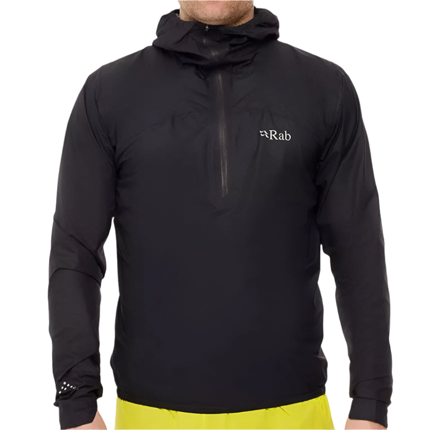 Rab Men's Phantom Waterproof Pull-On Jacket in Ebony - worn, front